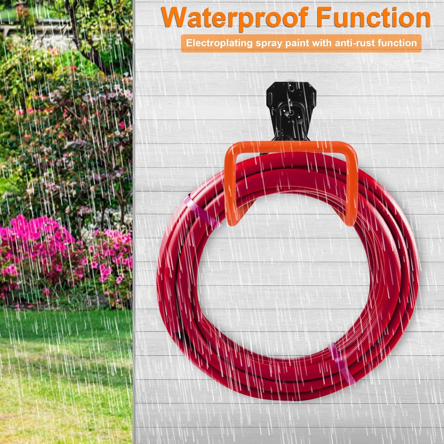 Garden Hose Holder Wall Mount Heavy Duty Garden Hose Hanger Free Standing Metal Hose Rack for Outside Yard and Garage