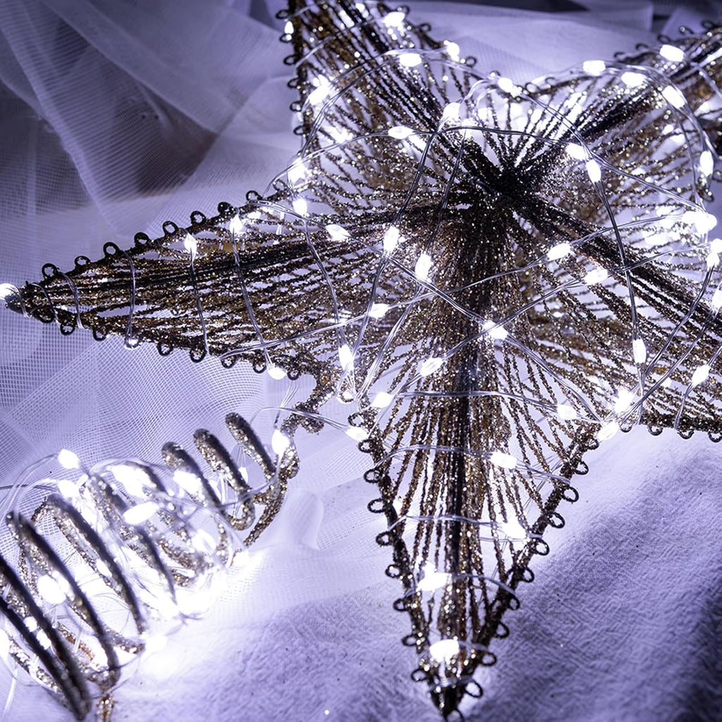 Solar String Lights for Outside,200FT 600 LEDs Solar Fairy Lights,Waterproof 8 Modes Button Outdoor String Light for Patio Garden Backyard Tree Wedding Christmas,Silver Wire,Cool White