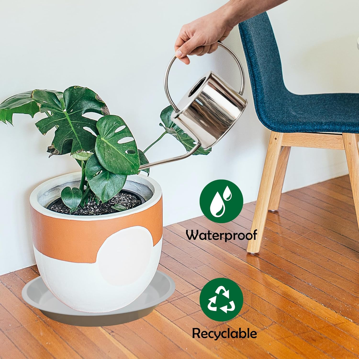 6 Pack 12 Inch Round Plant Saucers for Less 9.8 Inch Pot Indoors Outdoors Plant Trays for Pots Planter Saucer Plastic Plant Drip Tray Planter Water Tray for Potted Plants(White, 11.8"(6pcs))