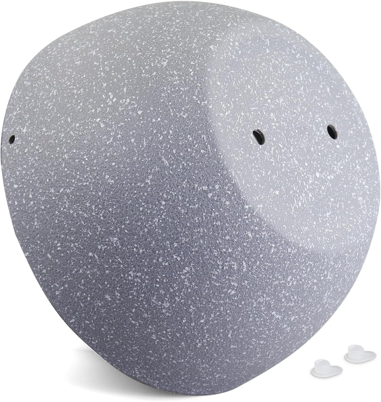 12 inch Large Hanging Planters for Indoor Outdoor Plants, 2 Pack Hanging Flower Pots with Drainage Holes and Chain for Garden Porch, Plastic Hanging Baskets for House Plants, Speckled Grey