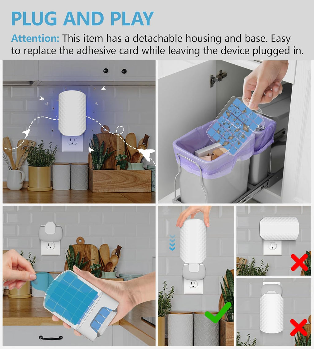 10PCS Refills for WowCatch Flying Insect Trap N386E, Original Super Sticky Cards, High Efficiently Stick Fruit Flies, Gnats, Moths, and Houseflies (Refills Only)