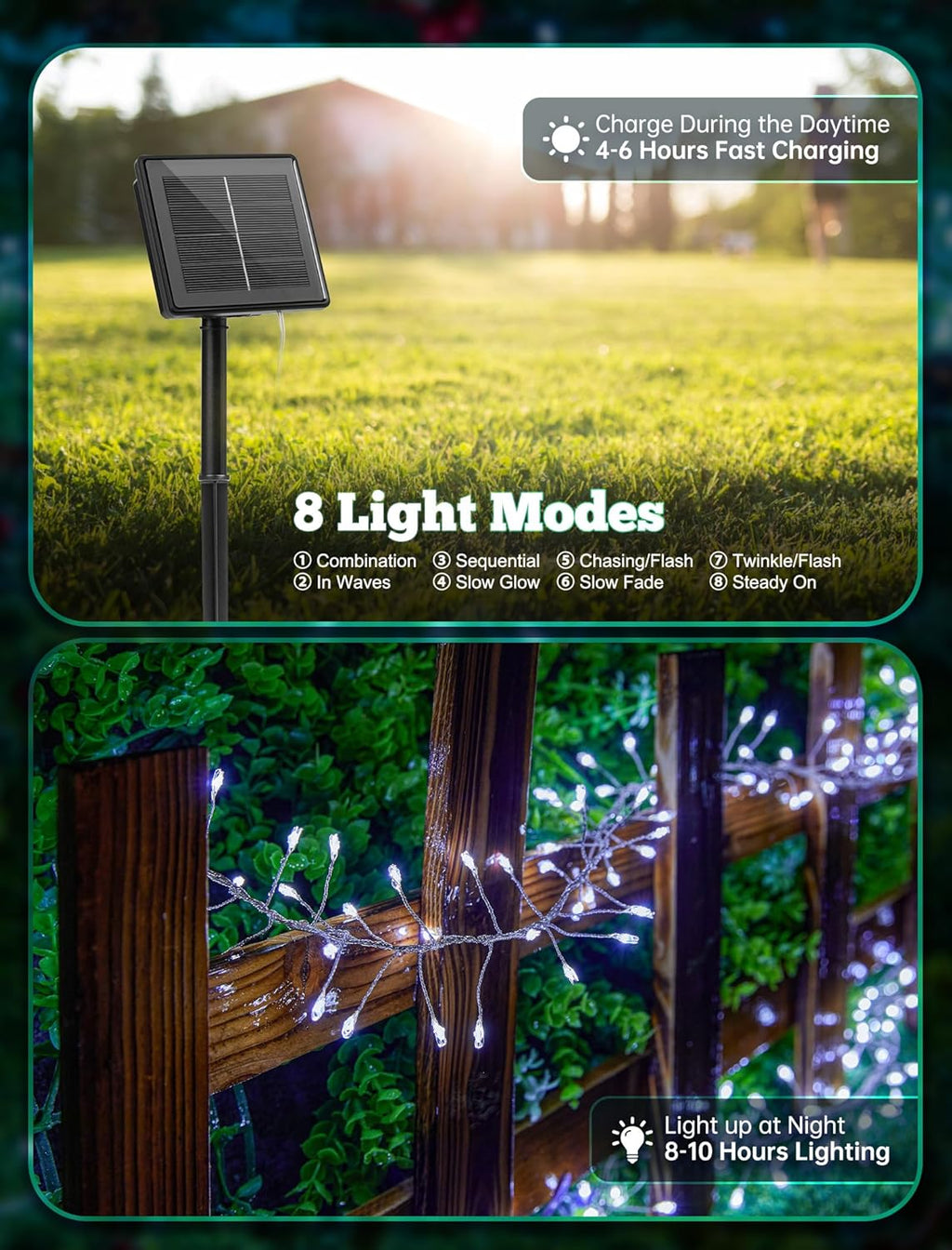 Brightown Solar String Lights, Outdoor Decor (Pure White, 19.6Ft)