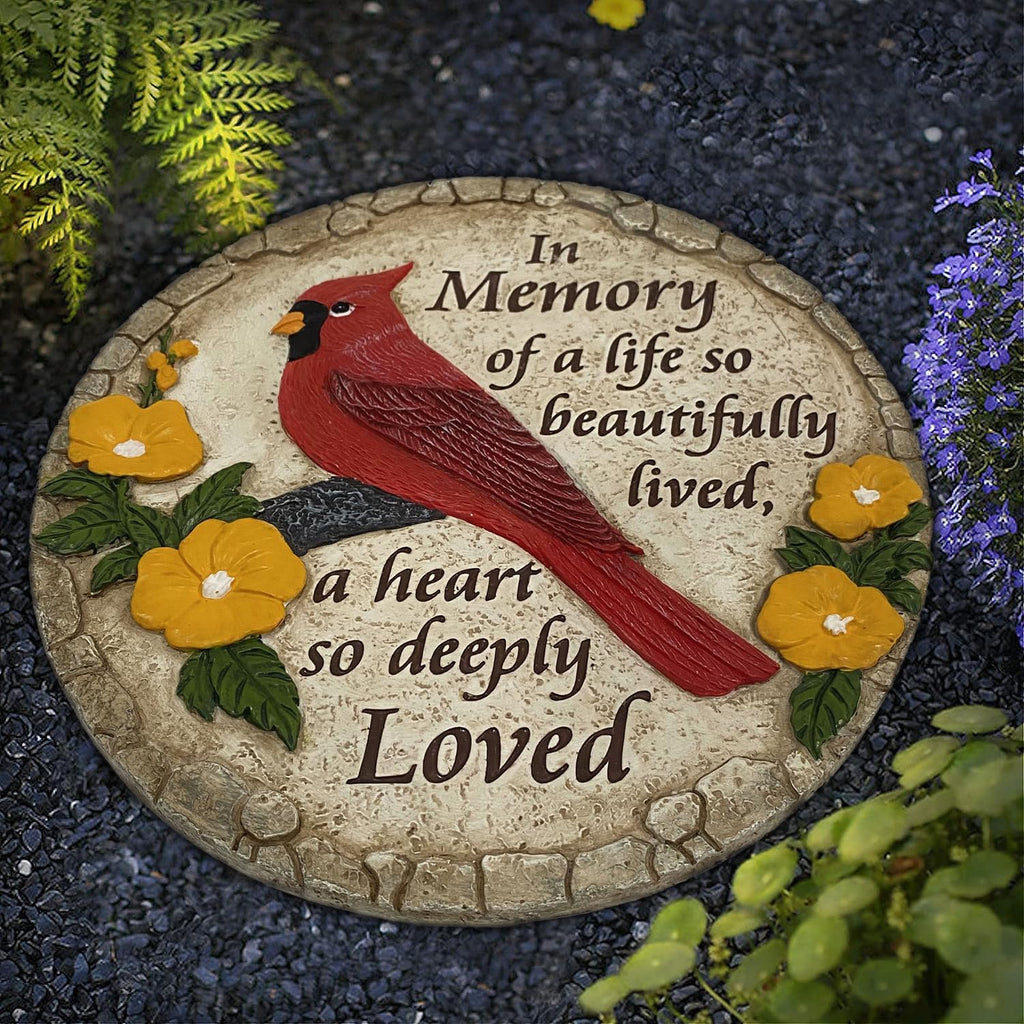 Cardinal Memorial Stones, Garden Memorial Stones for Loved Ones, Memory Stones for Loved Ones Lost, Sympathy Gifts, Memorial Gifts Loss Brother, Son, Husband, Sister TNS8