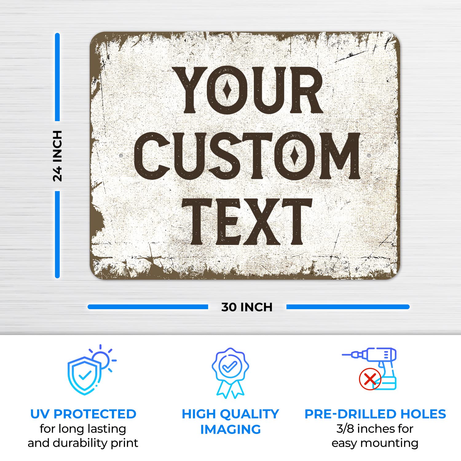 Rustic Custom Sign, Personalized Metal Signs, Gift for Him Men Dad, Man Cave, Indoor and Outdoor Use, Made in The USA