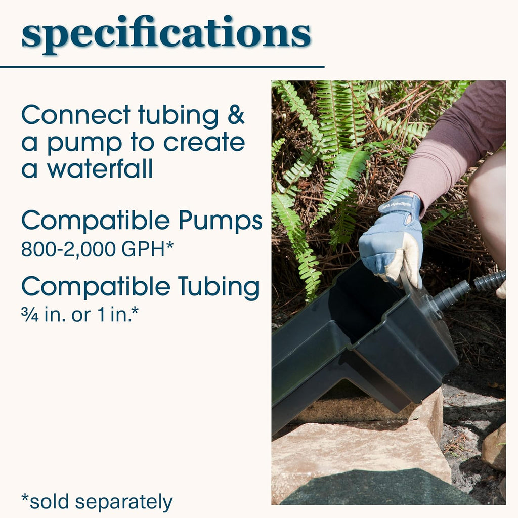 smartpond Waterfall Spillway, 8 inch Wide Weir, Waterfall Box, Smooth Flow, Durable Construction, Easy to Install, Great for Waterfalls, Pondless Water Features and Streams