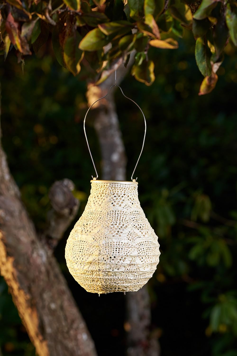 Allsop Soji Stella - Bulb - 8" Outdoor Solar Lantern - Pearl