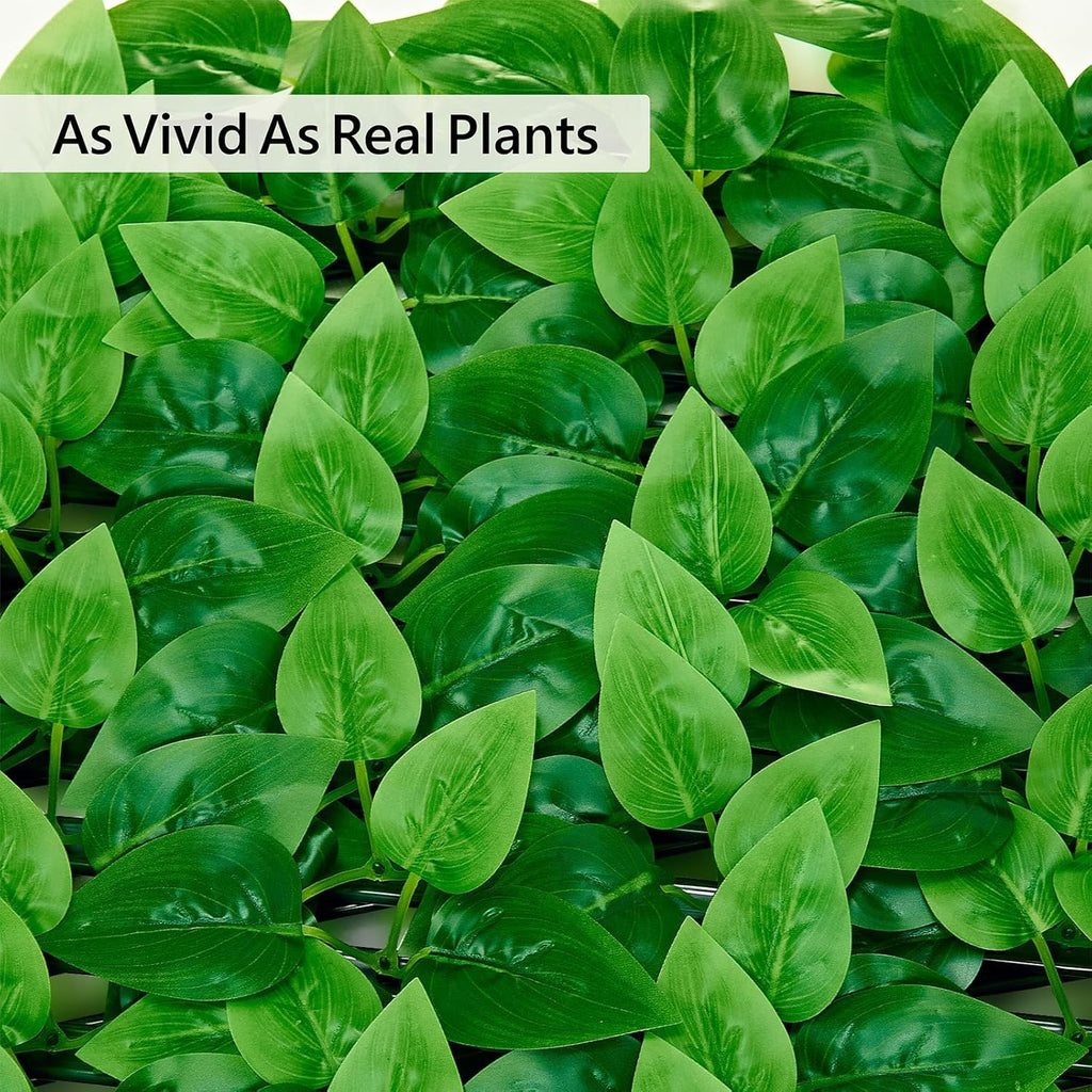 Artificial Ivy Fence, 80 in x 35 in Artificial Hedge Wall for Outdoor and Indoor, Ivy Vine Leaf Hedges Fence Panels for Patio, Balcony, Garden, Backyard Green Wall Decor, 4 Pieces