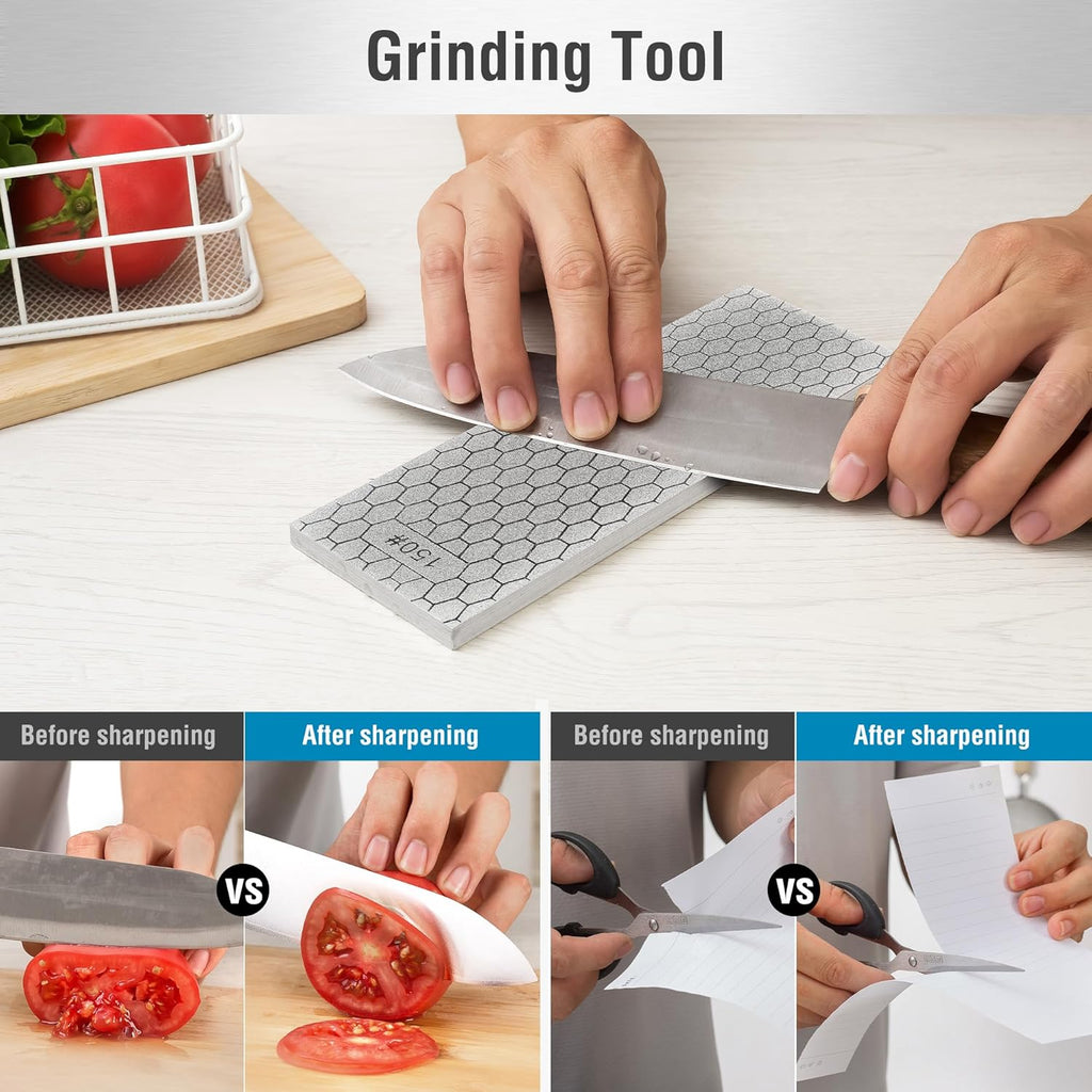 S SATC Diamond Sharpening Stone 2 Side Grit 150/600 Diamond Plate Honing Stone 8-inch Hone Sharpener