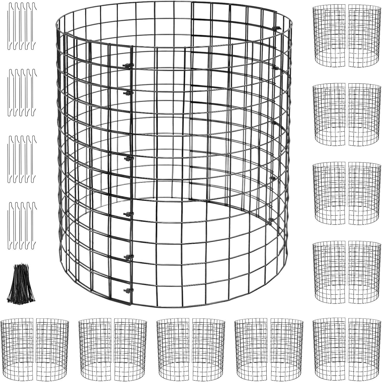 10 Pack Metal Plant Protector, Metal Plant Protection Cages (13" Diax14.2H) to Keep Animals Out, for The Garden Protection of Flowers, Saplings, Fruits Vegetables, Black