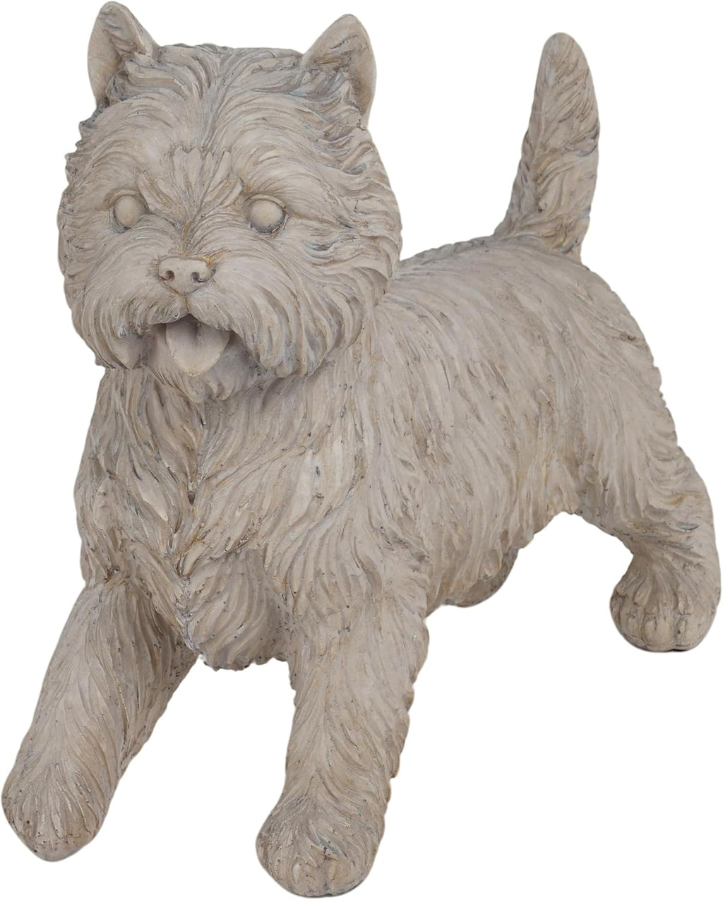 Cynkeyee Dog Garden Statue Outdoor - Decorative Cairn Puppy Sculpture Resin West Highland White Terrier Statues Standing Pose Life Size Home Yard Decor 15x6x14 inches