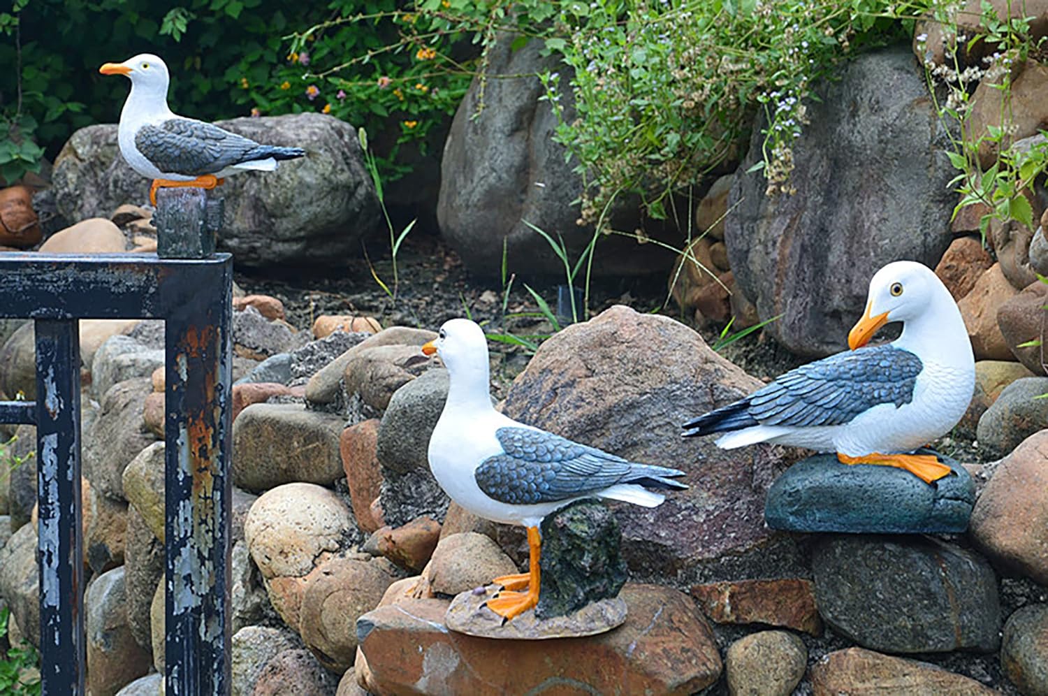 Coolboy Real Seagull Figurine - Garden Bird Statue, Decorations for Home & Outdoor Patio