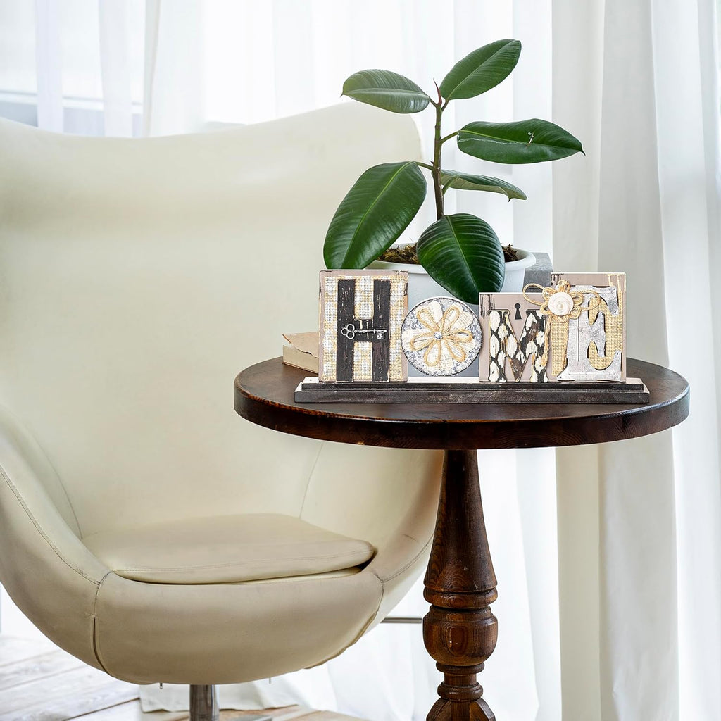 Young's Inc. Wood Block Tabletop Sign - Attractive Living Room Decor - Rustic Centerpiece Table Decorations - Home Decorations for Living Room - 17.5" W x 1.75" D x 7" H