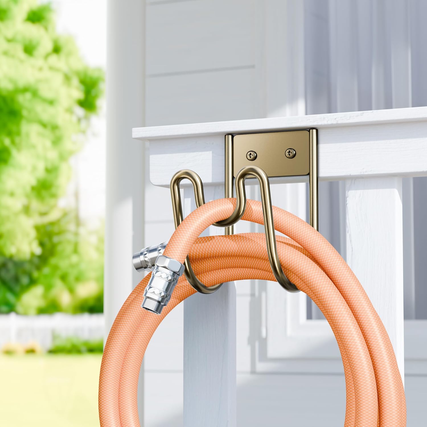 Bronze Metal Garden Hose Holder - Wall Mounted Heavy Duty Hose Hanger for Water Hose Extension Cords Vacuum Hose