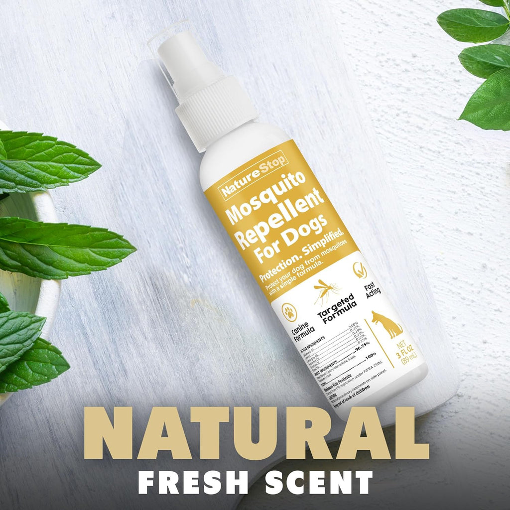 Mosquito Repellent Spray for Dogs, DEET-Free Travel-Size Bug Spray for Outdoor Protection, 3 oz