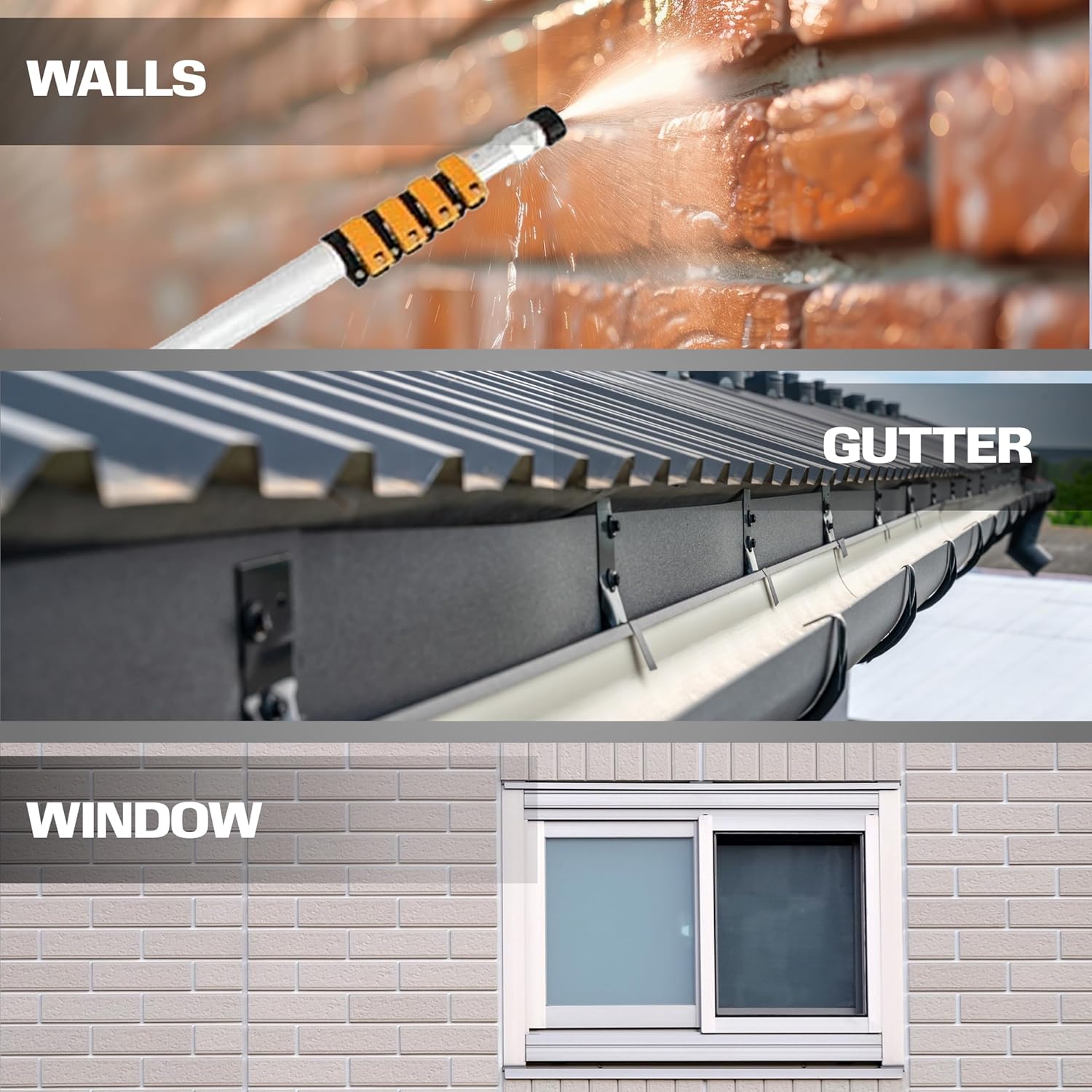 EDOU 20 ft Telescoping Pressure Washer Wand - Power Washer Gutter Cleaner Tool - 4,000 PSI Extension Pole with 1/4" Quick Connection, 5 Spray Nozzles, 2 Couplers, and Support Harness