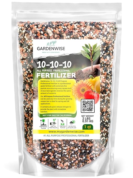 10-10-10 Plant Fertilizer Slow Release – 10 10 10 All Purpose Granular Garden Fertilizer for Fruit Trees, Evergreens, Vegetables, Arborvitae, Fig Trees, Shrubs, Pines, Oaks, Flowers