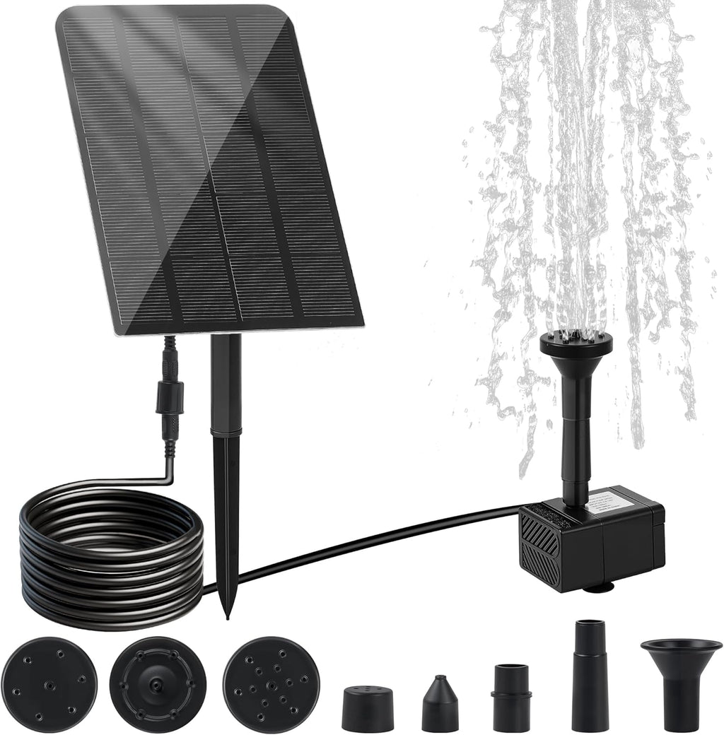 Solar Water Fountain for Bird Bath Solar Water Pump with Seperated Solar Panel 2.5w 5v Solar Powered Water Fountain for Small Pond Garden Water Feature Decoration