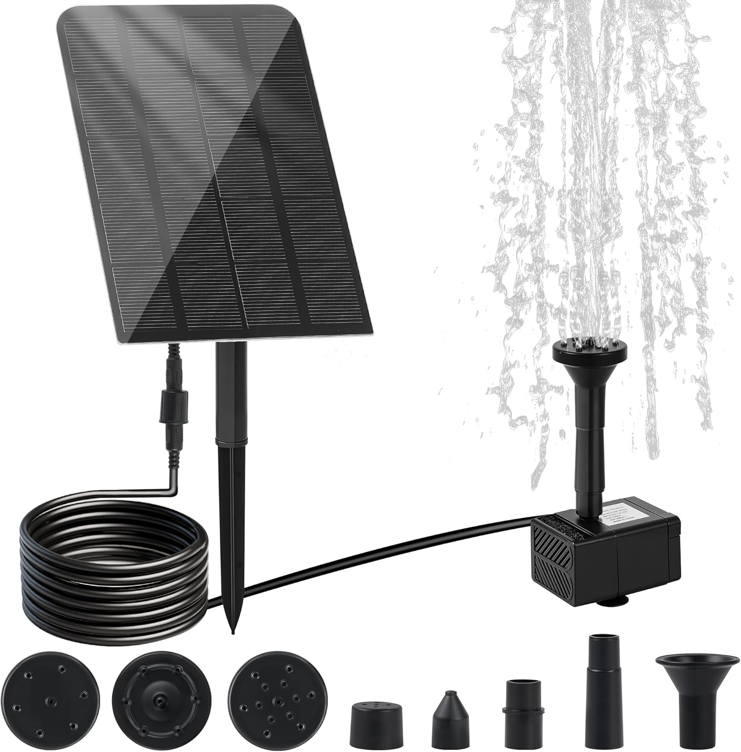 Solar Water Fountain for Bird Bath Solar Water Pump with Seperated Solar Panel 2.5w 5v Solar Powered Water Fountain for Small Pond Garden Water Feature Decoration