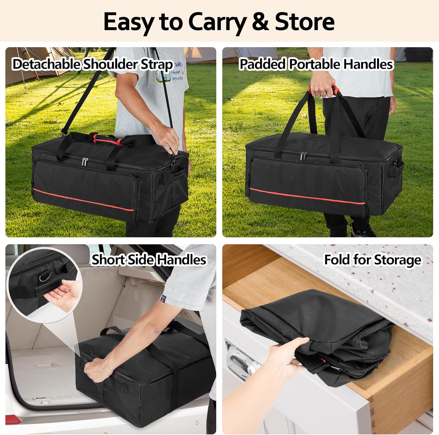 Pizza Oven Carry Bag Compatible with Ooni Koda 12 Gas Pizza Oven, Portable Carrier Cover with Shoulder Strap, Outdoor Carrying Case with Multi Pockets for Accessories, Bag Only