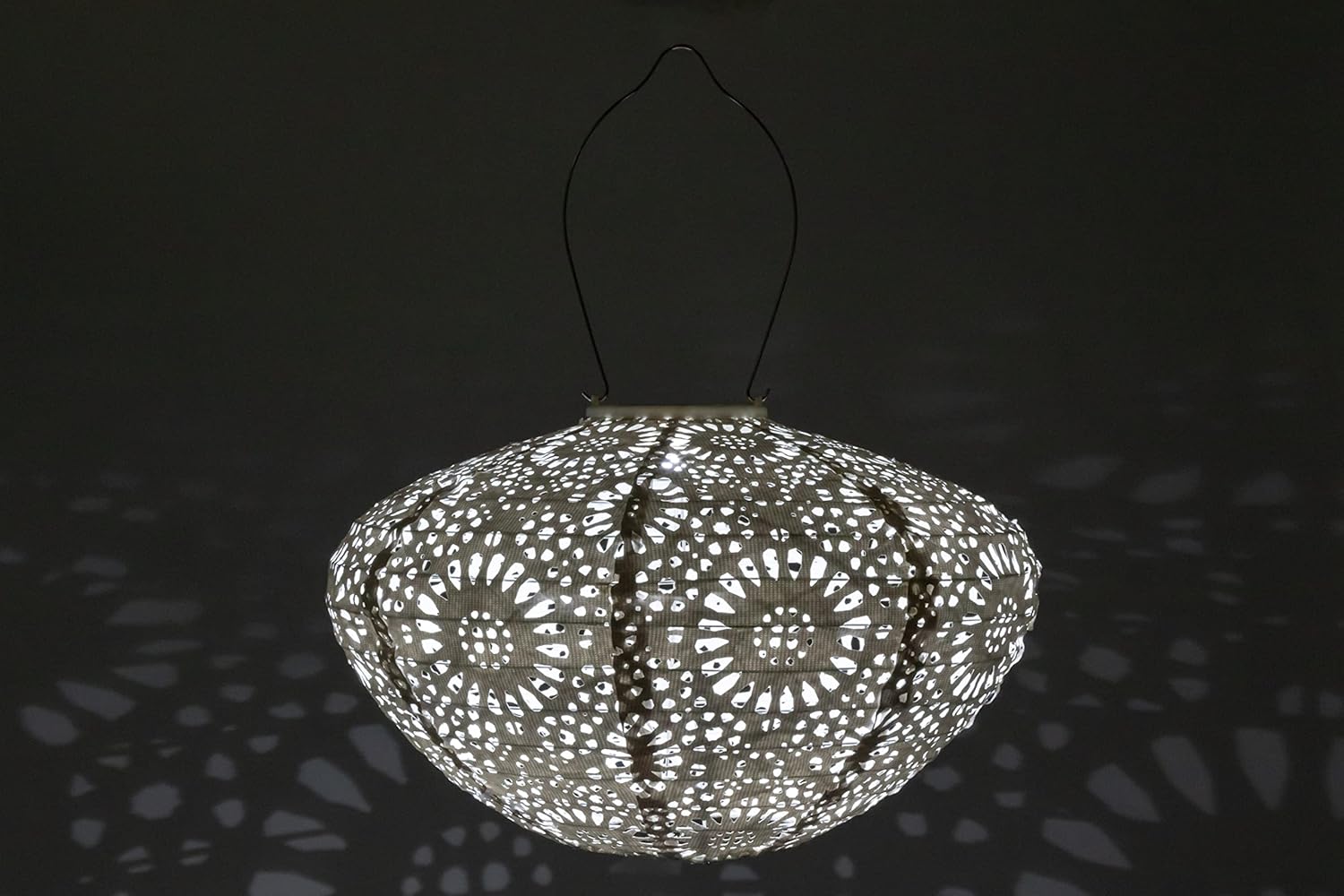 Allsop Soji Stella - Crown Chantilly Lace - 13" Outdoor Solar Latern - White