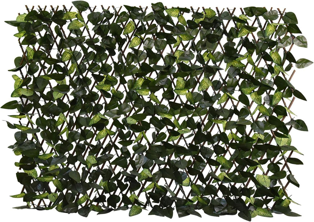Expandable Fence Privacy Screen for Balcony Patio Outdoor,Decorative Faux Ivy Fencing Panel,Artificial Hedges (Single Sided Leaves)…