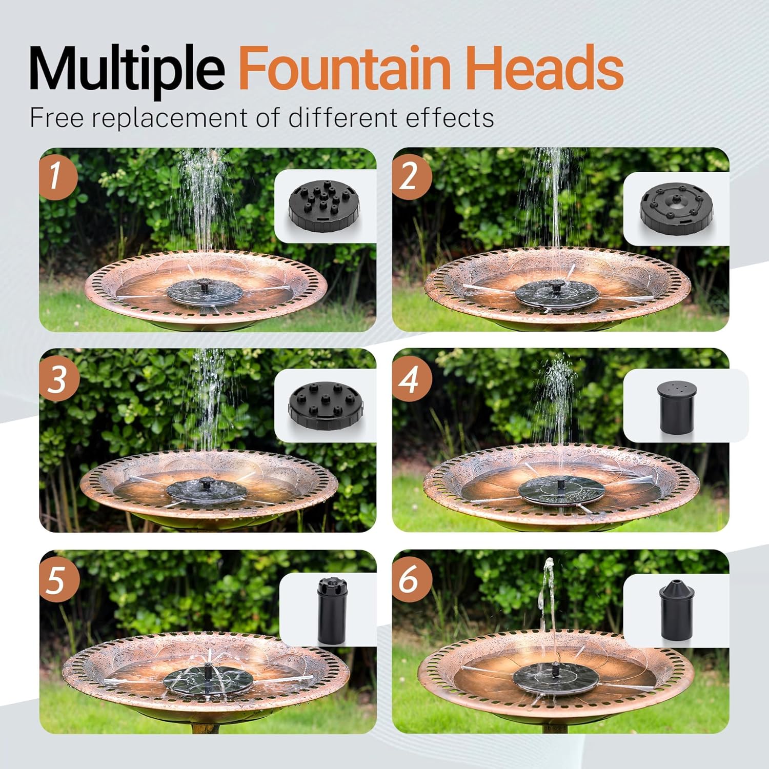 Bird Bath 28 Inch Height with Solar Powered Fountain, Polyresin Standing Antique Birdbath for Outdoor Garden Decor, Copper