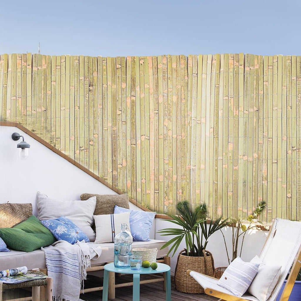 Bamboo Slat Fence 4ft x 13ft, Natural Bamboo Fencing, Bamboo Privacy Screen Outdoor, Balcony Privacy Fence for Garden, Balcony, Pool, Patio