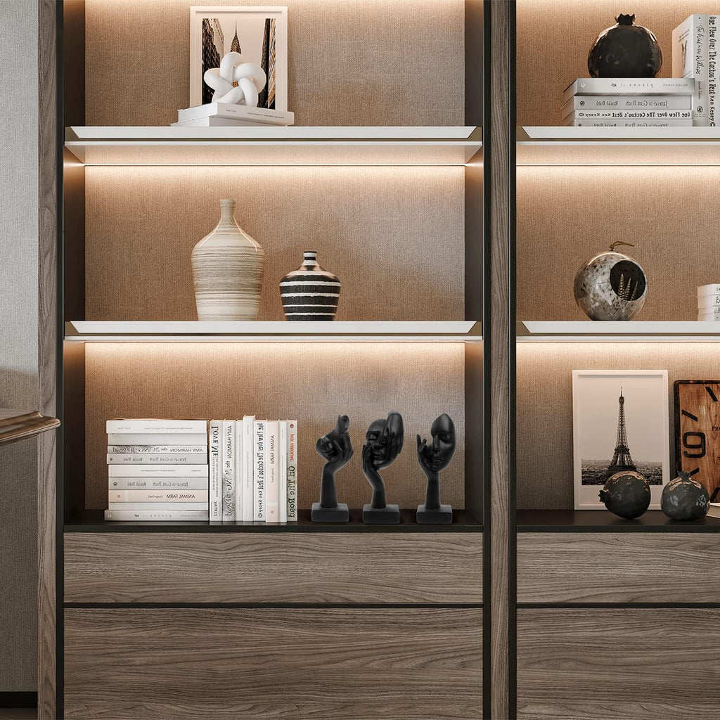 3 Pcs Thinker Statue,Modern Home Resin Sculptures,Collectible Figurines for Home Office Bookshelf Desktop Decor(Black)