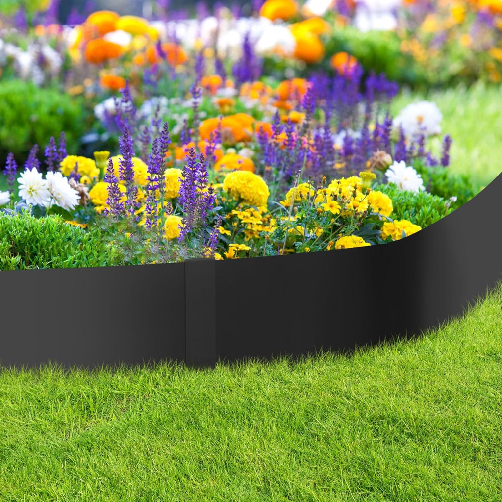 8 Inch Steel Landscape Edging,6 Pack Hammer in Edging for Landscaping, Metal Landscape Edging for Lawn, Pathway, Yard