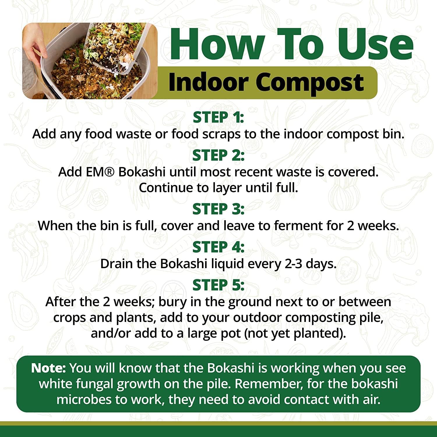 TeraGanix EM Premium Bokashi Bran, Compost Accelerator, Rice Bran Mix, Odor Eliminator, Formulated by Dr. Higa (Bokashi Inventor), Bokashi Compost Starter for Kitchen Compost Bin & Soil (2 Lb)