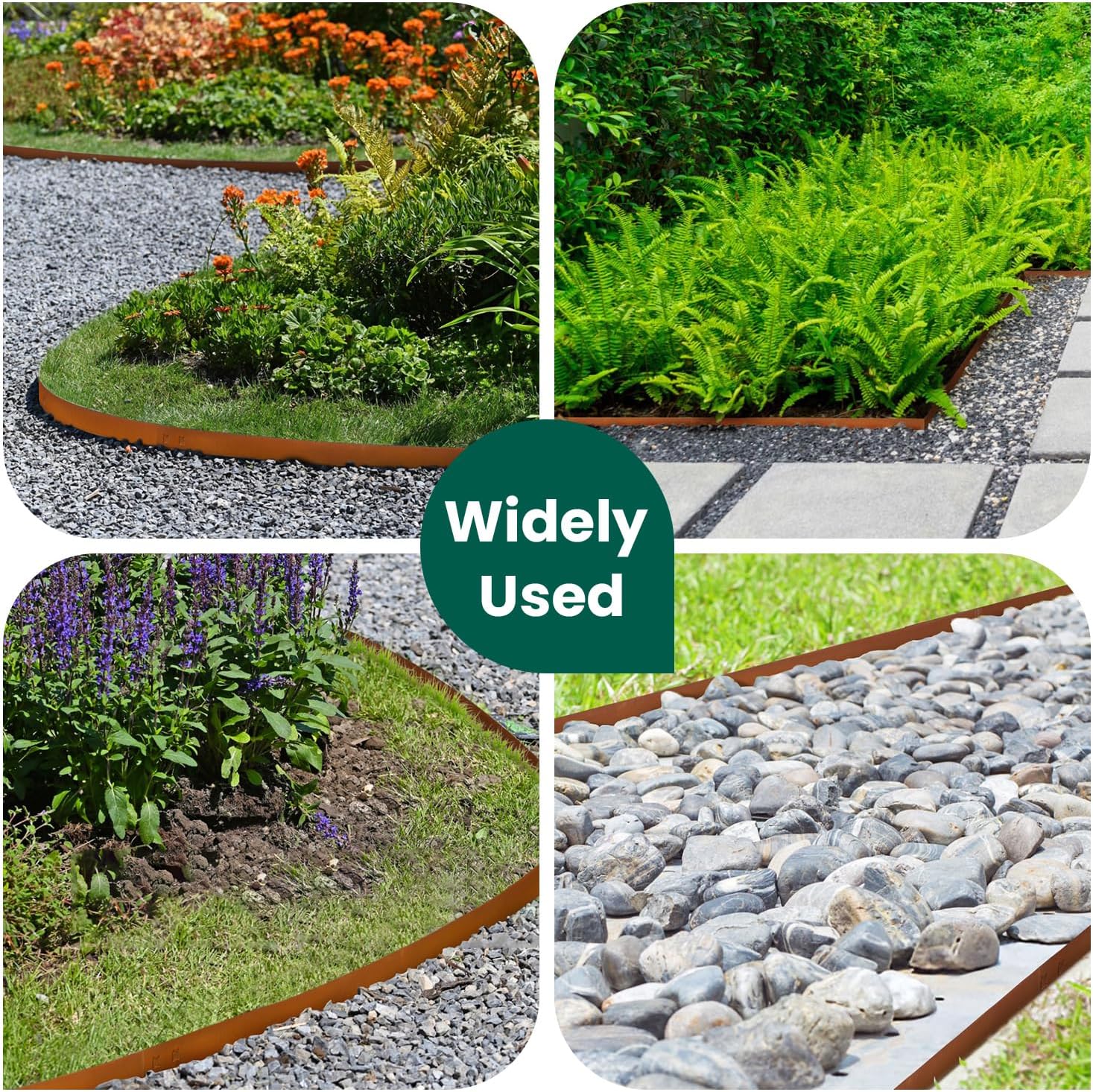 Corten Steel Landscape Edging 40 Inch Strips Steel Landscape Edging Metal Garden Edging Border Rusted Edge 4.5 Inch Depth Steel Edging for Landscaping Lawn Yard 6 pcs by GZGNEEVL