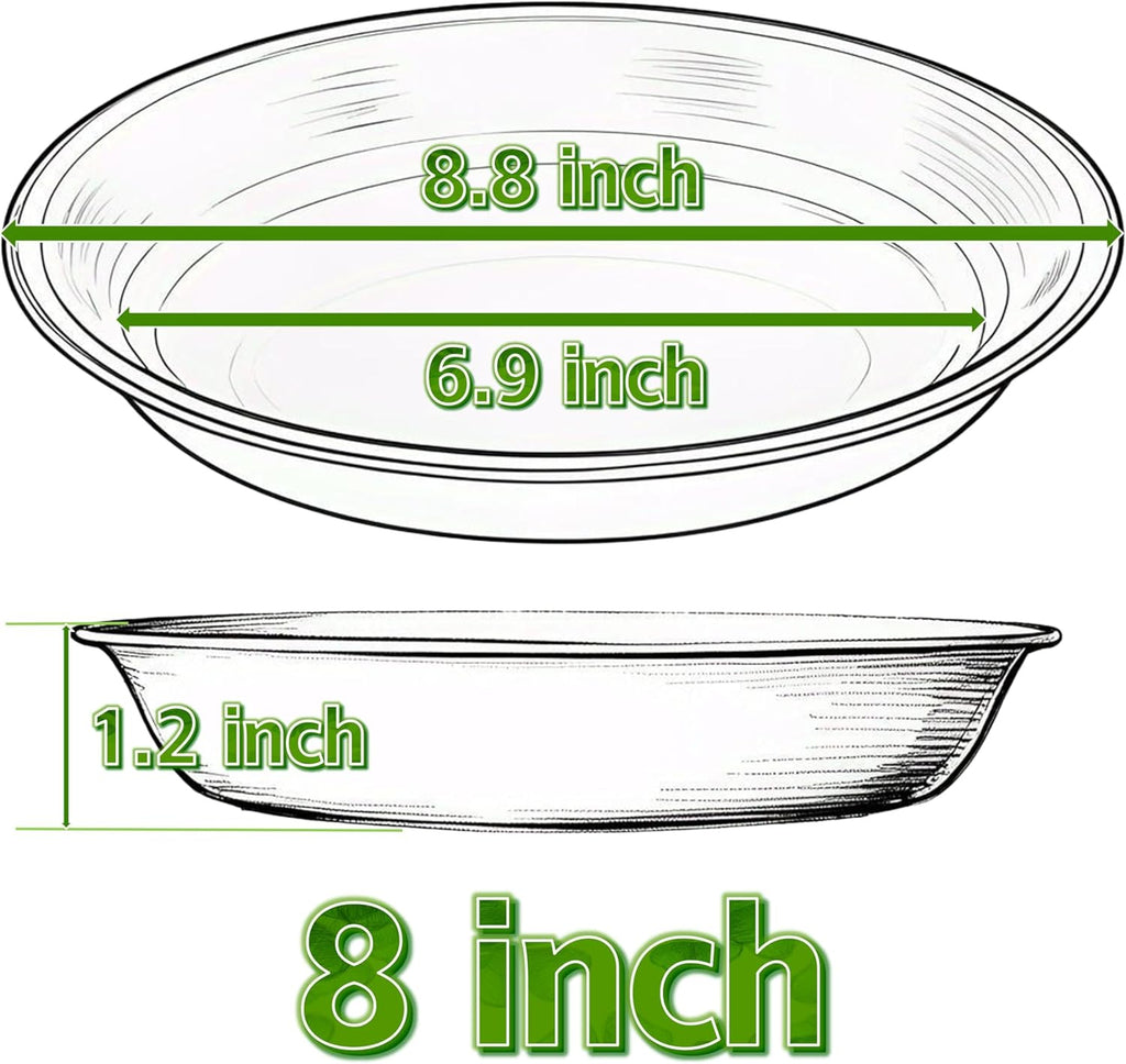 6 Pack Clear Plant Saucer Drip Tray 7 8 inch, Plastic Flower Planter Saucers and Drip Trays for Indoors Outdoors, Heavy Durable Plant Plate Water Catcher, Plant Water Drip Trays for Pots (8", Clear)