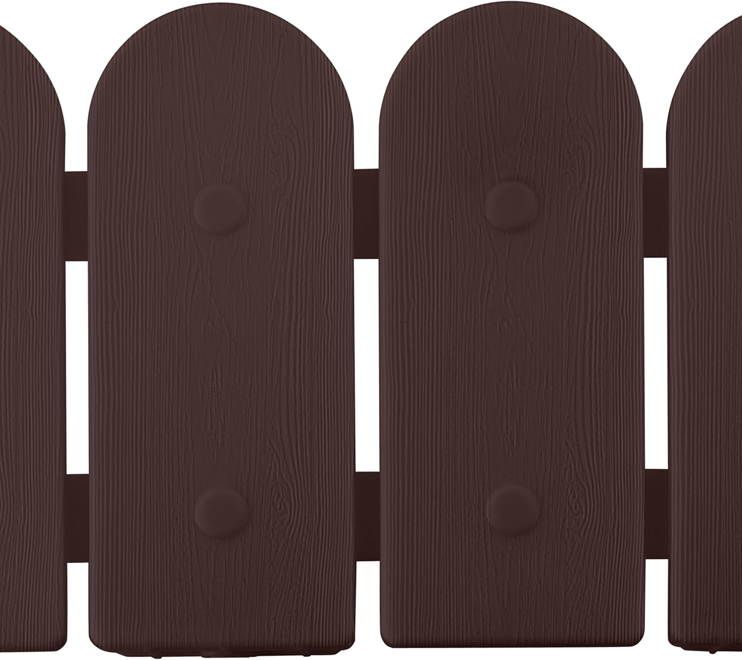 Evelyne Garden Border Plastic Edging: Wooden Fence Design - 16pcs Brown Yard Landscaping Fence Liner Lawn Edge Barrier - 20ft Kit of Decorative Lawn Panels Elements -Landscaping Edging-GMT-10374-A16