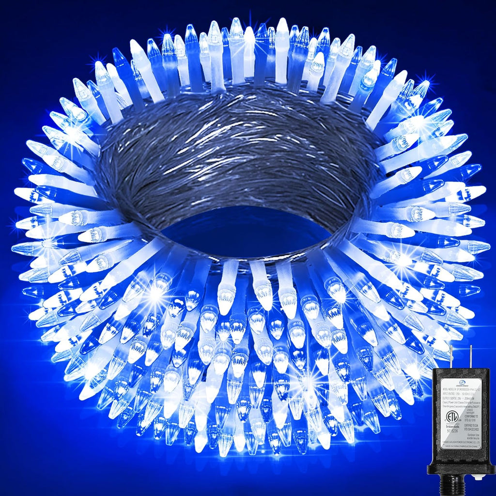 750 LED Christmas Lights Outdoor Use, 246ft 8 Lighting Modes Fairy Lights for Outside, Christmas Tree Lights IP44 Waterproof for Xmas Patio Yard Fence Deck Balcony Garden Decor Blue & Cool White