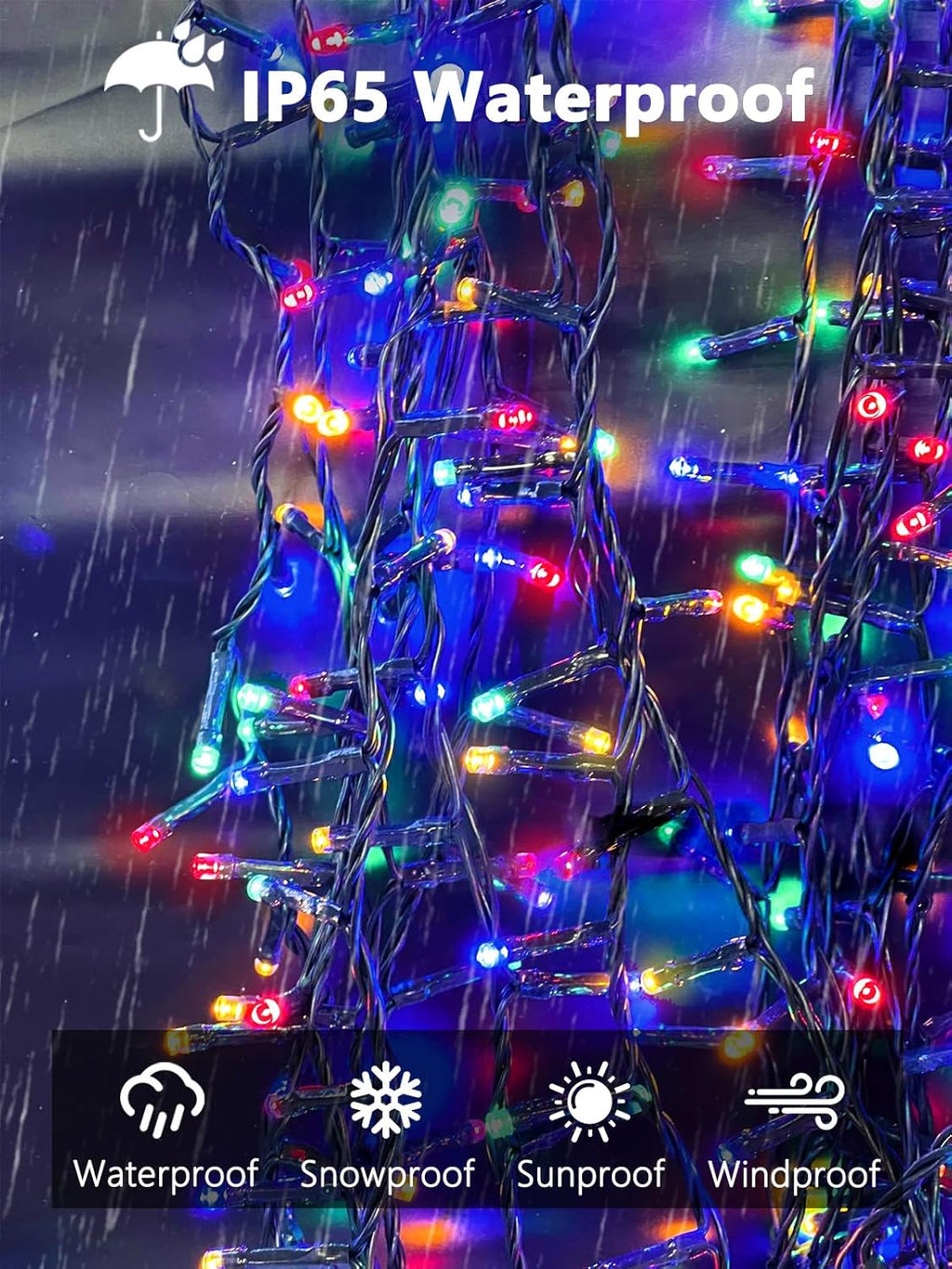 4 Pack 400 LED Solar Christmas Lights Outdoor, Solar String Lights for Outside with 8 Lighting Modes, Waterproof Green Wire Solar Powered Tree Light for Xmas Party Yard Garden Decorations (Multicolor)