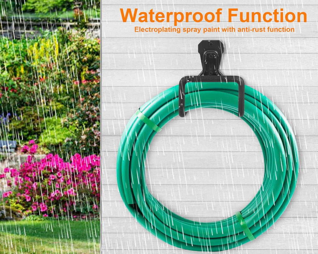 Metal Garden Hose Holder - Heavy Duty Hose Hanger Wall Mounted Water Hose Holder for Outside Yard, Sturdy Hose Reel Hose Hooks for Water Hose, Extension Cords