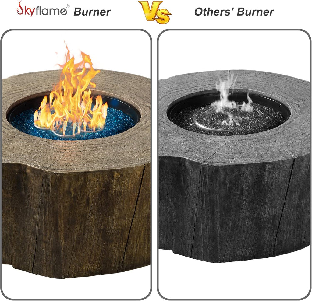 Skyflame 24-Inch Stainless Steel Fire Pit Burner Ring for Fire Pit, Natural Gas & Propane Fireplace, Max BTU 296K, Flower-Shape