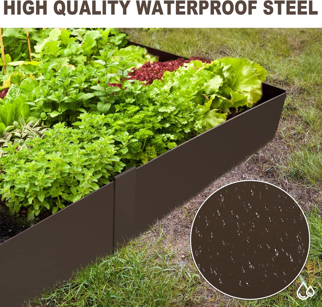 4 Inch Metal Landscape Edging, 6 Pack Heavy Duty Galvanized Steel Garden Edging, Hammer-in Metal Edging for Landscaping for Lawn, Pathway, Yard