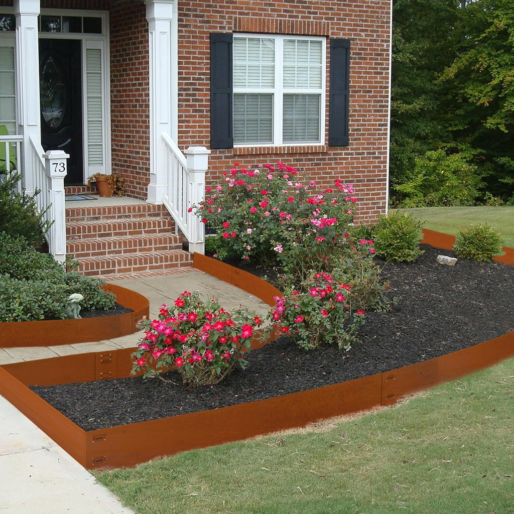 Cor-Ten Steel Landscape Edging 12 Inch,20Ft 6-Pack Rust-Resistant Metal Landscape Edging,Steel Edging for Landscaping,Yard,Garden,Lawn