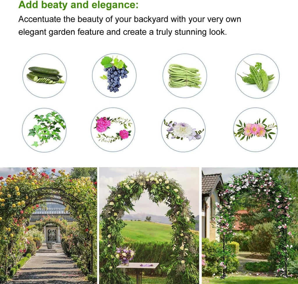 Metal Pergola Arbor, 4.6 Feet Wide x7.9 Feet High,Assemble Freely Lightweight Wide Garden Arch for Various Climbing Plant Wedding Garden Arch Bridal Party Decoration Wide Arbor,Green