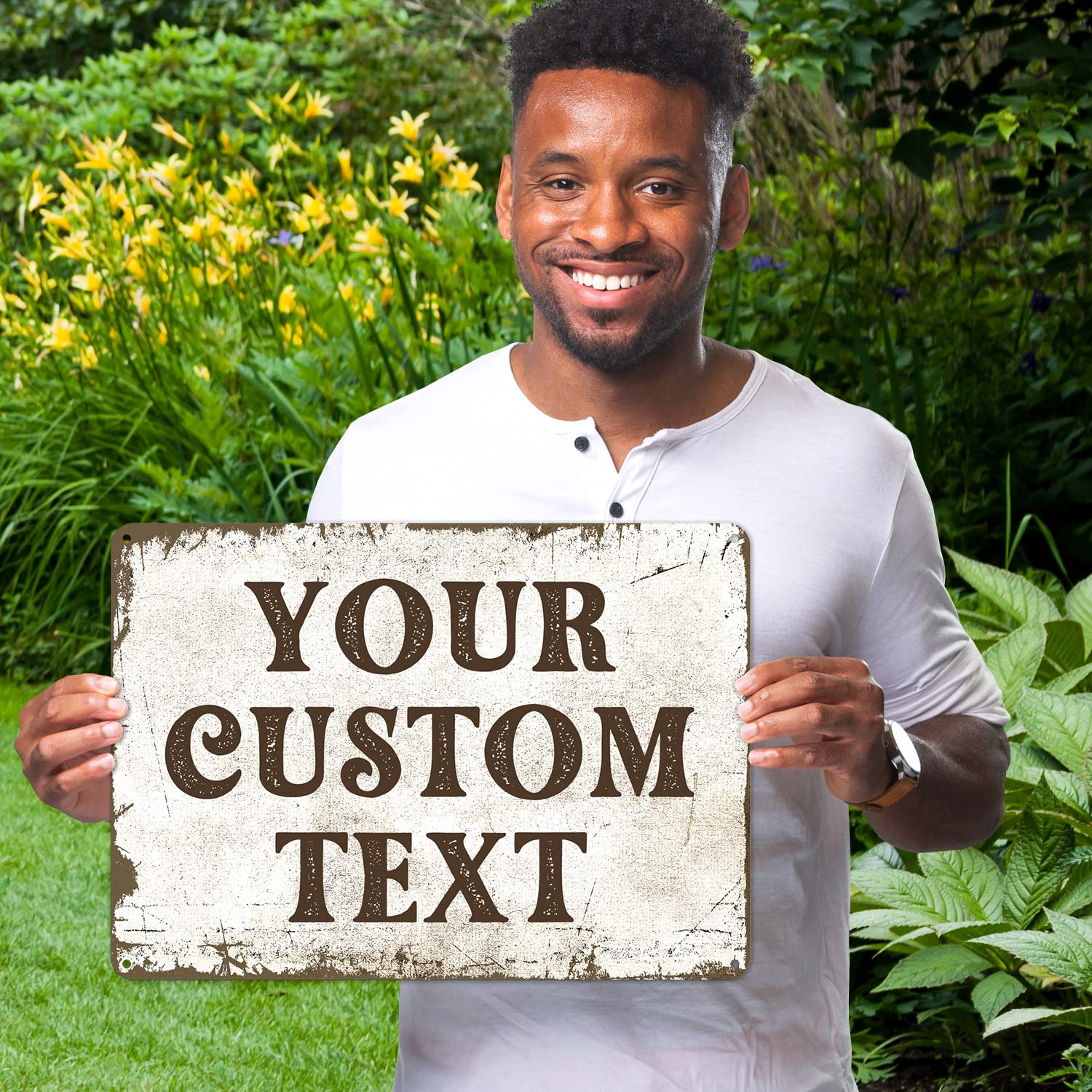 Rustic Custom Sign, Personalized Metal Signs, Gift for Him Men Dad, Man Cave, Indoor and Outdoor Use 12x18 Inches, ACM, Fade Resistant, Made in USA