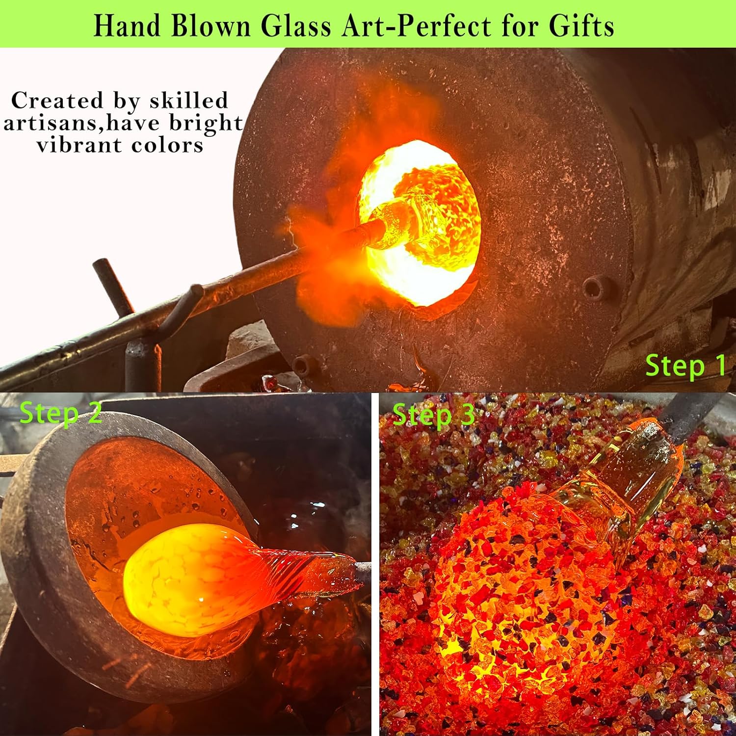 Muse Garden Hummingbird Feeders Blown Glass Hummingbird Feeder, Garden Backyard Decor, 32OZ, Lollipop