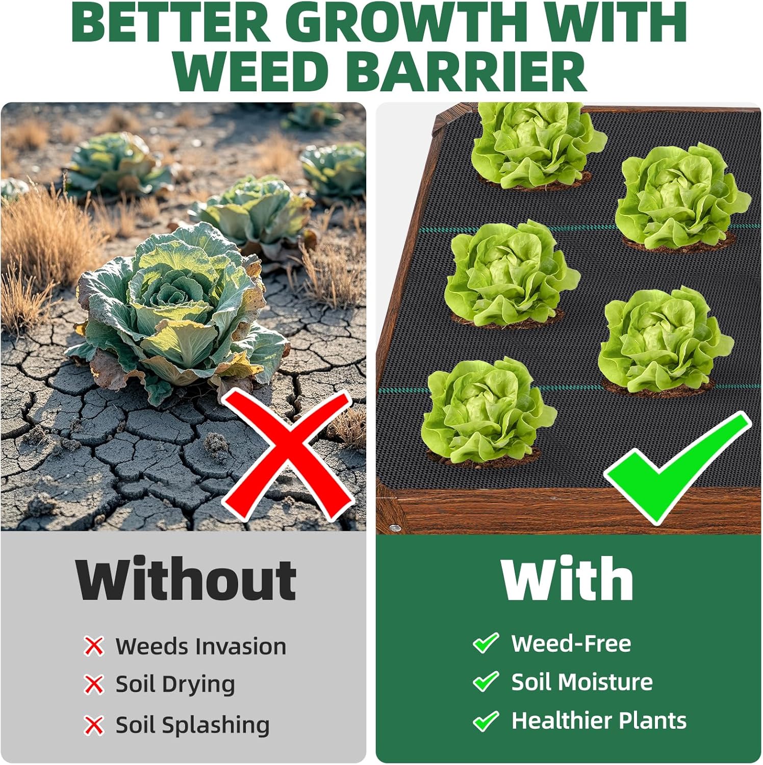 G GOOD GAIN 6x3x1.8ft Raised Garden Bed - Metal Planter Box Outdoor with Weed Barrier Fabric | Deep Root Raised Beds for Gardening Vegetables Flowers Herb Fruits (Wood Grain)