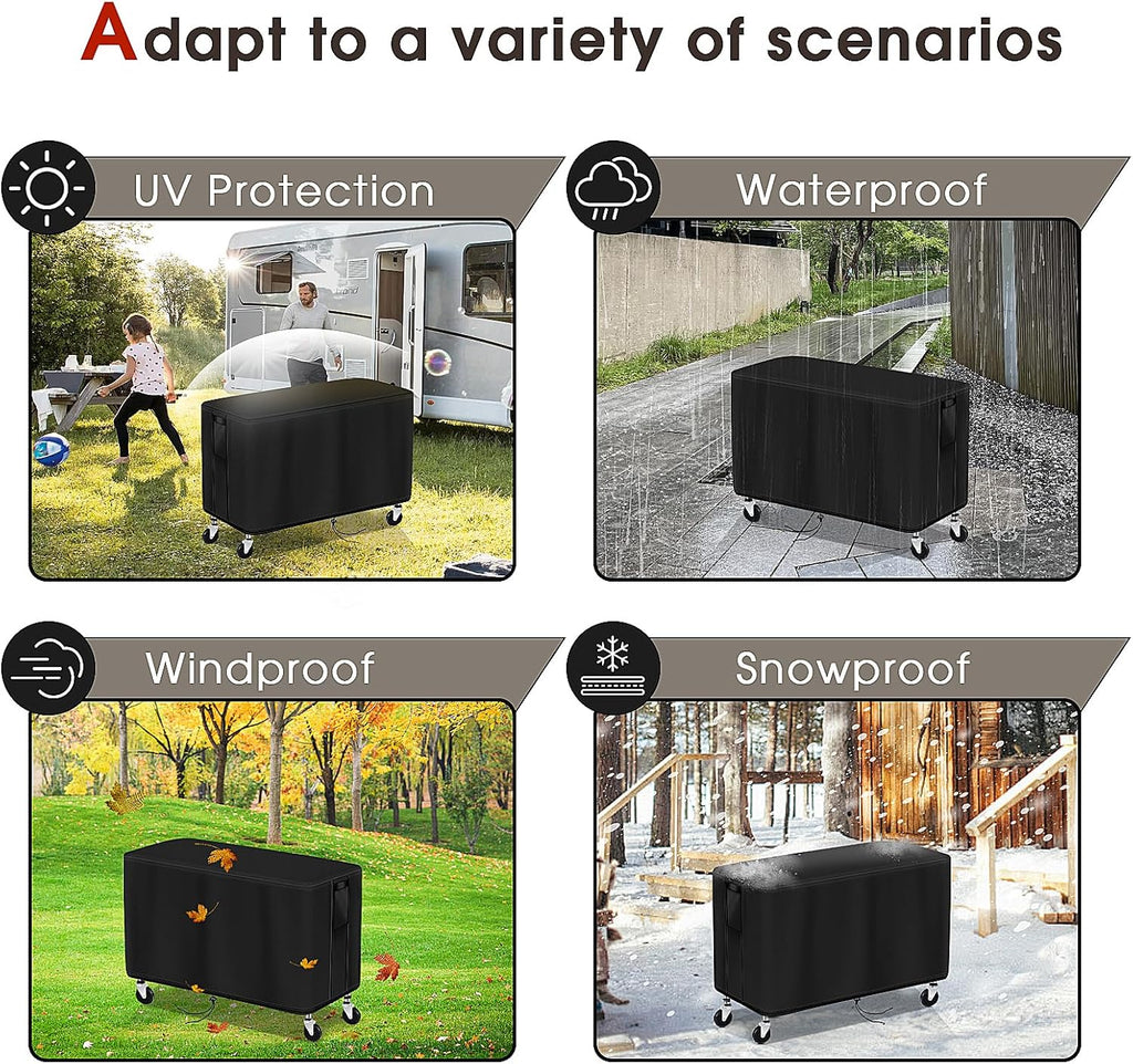 Outdoor Prep Table Cover, Plastic Utility Cart Cover for ELAFROS 550 lbs - 2 Tier Service Cart Waterproof Grill Carts Covers Rolling Tool Box Covering - 36" L x 18" W x 31" H