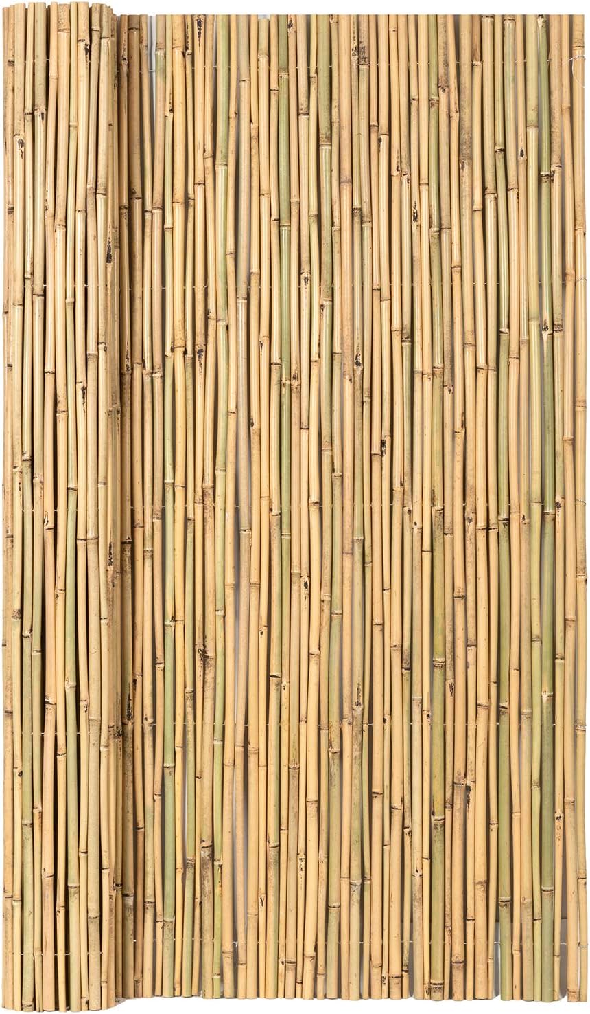 Mininfa Natural Rolled Bamboo Fence, Eco-Friendly Bamboo Fencing, 0.7 in D x 6 feet High x 8 feet Long, bambou Screen for Garden, Privacy