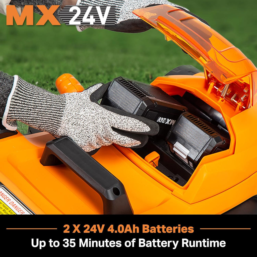 LawnMaster CLMF4815E 48V MAX* 15-inch Brushless Cordless Mower with 2X24V MAX* 4.0Ah Battery and a Dual Charger