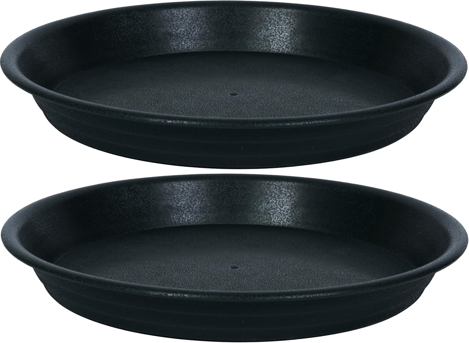 Plant Saucer Pot Tray 8 inch, 2 Packs Plastic Flower Planter Saucers and Drip Trays for Indoors Outdoors, Heavy Durable Plant Plate Water Catcher (Black)