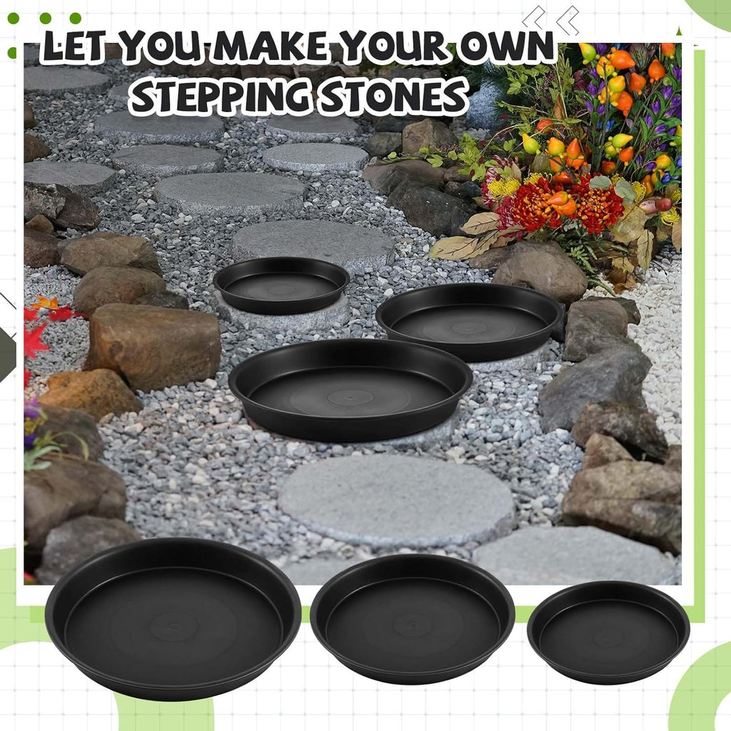 3 Size Round Stepping Stone Mold Internal Diameters 7.8" 10.2" and 13.7" Plastic Stepping Stone Molds for Concrete and Stained Glass for Garden Walk Way