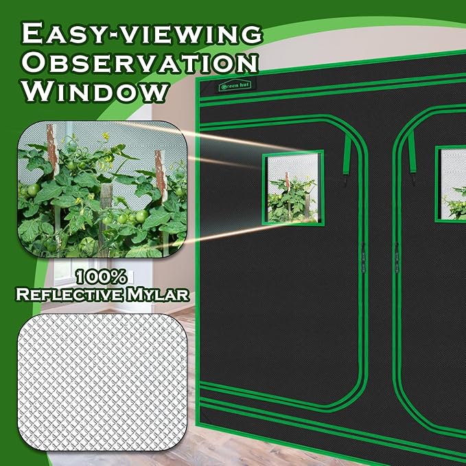 10x5 Grow Tent, 120"x60"x78" 600D Mylar Hydroponic Growing Tents for Plants Inside Reflective Grow Tent Growing Room Hydroponic System
