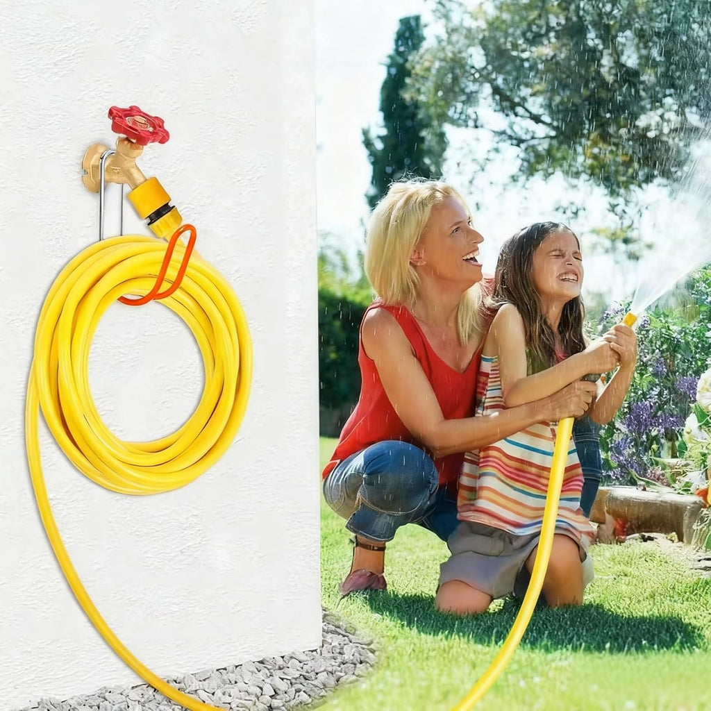 Garden Hose Holder Water Hose Hanger Wall Mounted,304Stainless Steel Solid Hose Hook Holds Up to 50Ft Garden Hose, Expandable Hose, Water Hose(Red 2pcs)